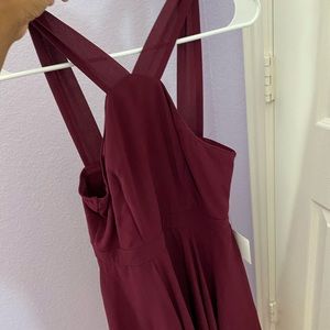 Maroon Halter Top Dress
